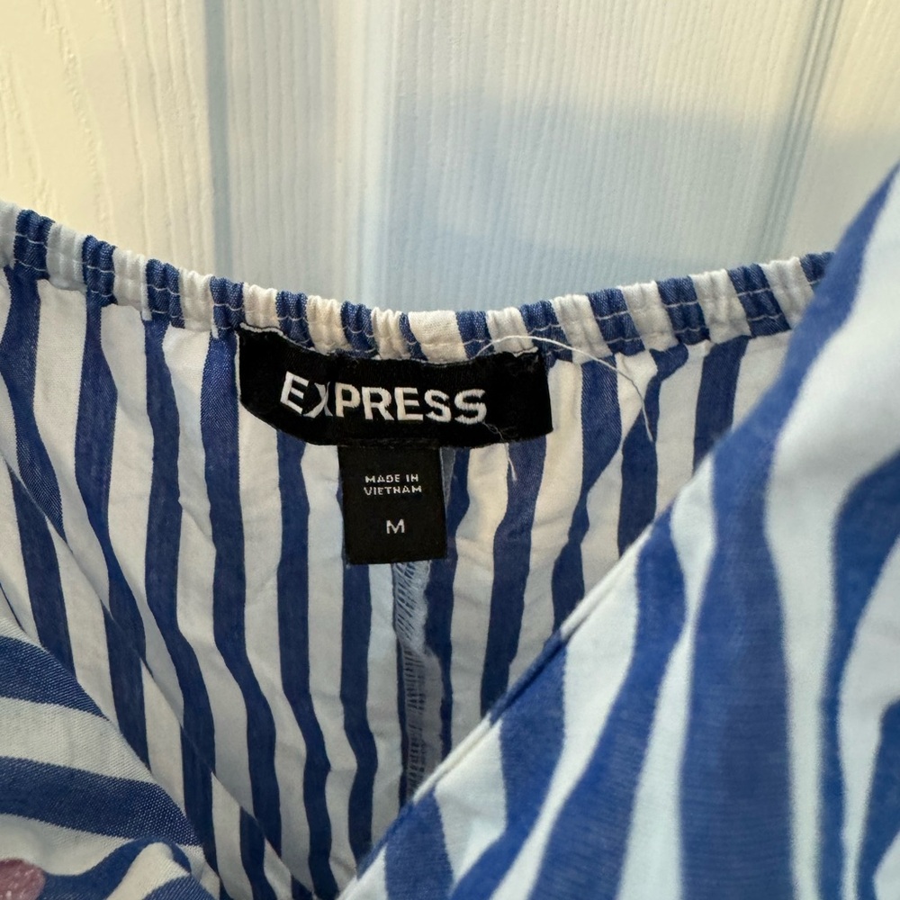 Striped Ruffle Wrap Cami Dress - Picture 2 of 4